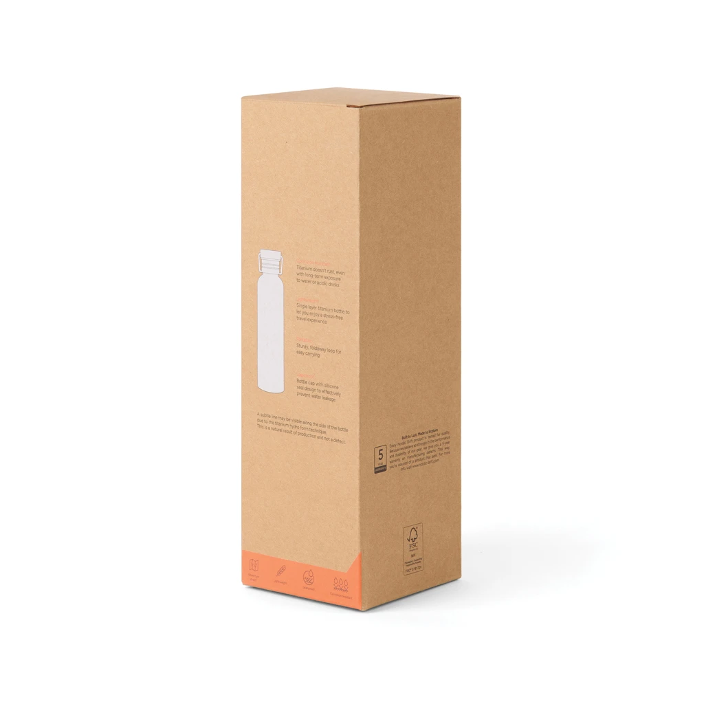 Nordic Drift Trail Ultraleichte Titan-Wasserflasche 600ml, silber